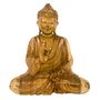 Buddha mit erhobener Hand, Holz-Skulptur Asien