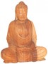 Buddha mit Hand im Scho, Holz-Skulptur Asien