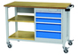 Mobile Werkbank mit 2 Fachb�den und 4 Schubladen