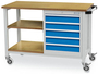 Mobile Werkbank, 2 Fachb�den, 5 Schubladen 1200x540x880 mm
