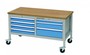 Mobile Werkbank mit Fachboden T736 R 24-24 mit 7 Schubladen 