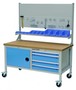 Mobile Werkbank, Fachboden T736 mit 4 Schubladen und Fl�gelt�re