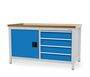 Werkbank | Kastenwerkbank 4 x Schublade 1 x Fl�gelt�r B/T/H 1500x750x959 mm