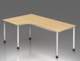 Schreibtisch h�henverstellbar | Winkelform, 200x120 cm, Ahorn 
