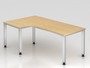 Schreibtisch hhenverstellbar | Winkelform, 200x120 cm, Ahorn 