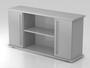 Sideboard SB2T CE, 2 OH, Korpus: Grau/Front: Silber, BxTxH 166,1x42x84 cm 