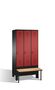 Spind | Umkleidespind mit Sitzbank, 3 Abteile, Abteilbreite 300 mm 