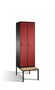 Spind | Umkleidespind mit Sitzbank, 2 Abteile, Abteilbreite 300 mm 
