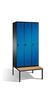 Spind | Umkleidespind mit Sitzbank, 3 Abteile, Abteilbreite 300 mm 