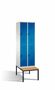 Spind | Doppelstock mit Sitzbank, 2 Abteile, 4 F�cher, Abteilbreite 300 mm 