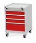 Wachter Mobiler Schubladenschrank T500 4 Schubladen 530x500x750 mm
