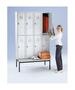 Garderobenschrank + Sitzbank, 3 Abteile, Abteilbreite 400 mm