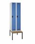 Garderobenschrank + Sitzbank, 2 Abteile, Abteilbreite 300 mm
