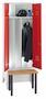 Garderobenschrank + Sitzbank, 1 Abteil, Abteilbreite 600 mm