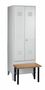 Garderobenschrank + Sitzbank, 1 Abteil, Abteilbreite 600 mm