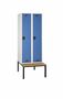 Garderobenschrank + Sitzbank, 2 Abteile, Abteilbreite 400 mm