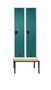 Garderobenschrank + Sitzbank, 2 Abteile, Abteilbreite 400 mm
