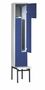 Z-Garderobenschrank mit Sitzbank, 2 Abteile, B. 200/400 mm
