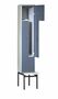 Z-Garderobenschrank mit Sitzbank, 2 Abteile, B. 200/400 mm