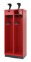 C+P Feuerwehrspind Evolo, Modell Praktus, 2 Abteile, Abteilbreite 400 mm, Feuerrot
