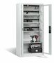 C+P Akku-Ladeschrank Comfort f�r 15 E-Werkzeuge H/B/T 1950x930x500 mm Lichtgrau