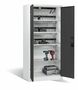 C+P Akku-Ladeschrank Comfort f�r 15 E-Werkzeuge H/B/T 1950x930x500 mm Lichtgrau/Anthrazit