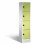 C+P Schlie�fachschrank Evolo mit Ladefunktion, 4 F�cher, H/B/T 1800x420x500 mm Lichtgrau/Viridingr�n