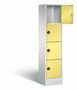 C+P Schlie�fachschrank Evolo mit Ladefunktion, 4 F�cher, H/B/T 1800x420x500 mm Lichtgrau/Gelb