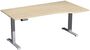 H�henverstellbarer Schreibtisch Freiform rechts | Elektrisch, Breite 1800 mm, Silber