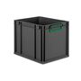Eurobox ECO NextGen Cycle, Griffe geschlossen, farbige ColorClips, Anthrazit, B/T/H 400x300x320 mm
