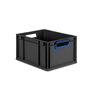 Eurobox ECO NextGen Cycle, Griffe offen, farbige ColorClips, Anthrazit, B/T/H 400x300x220 mm