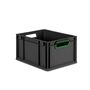 Eurobox ECO NextGen Cycle, Griffe offen, farbige ColorClips, Anthrazit, B/T/H 400x300x220 mm
