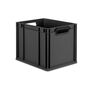 Eurobox ECO NextGen Cycle, Griffe offen, farbige ColorClips, Anthrazit, B/T/H 400x300x320 mm