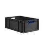 Eurobox ECO NextGen Cycle, Griffe offen, farbige ColorClips, Anthrazit, B/T/H 600x400x220 mm