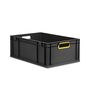 Eurobox ECO NextGen Cycle, Griffe offen, farbige ColorClips, Anthrazit, B/T/H 600x400x220 mm