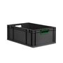 Eurobox ECO NextGen Cycle, Griffe offen, farbige ColorClips, Anthrazit, B/T/H 600x400x220 mm