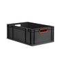 Eurobox ECO NextGen Cycle, Griffe offen, farbige ColorClips, Anthrazit, B/T/H 600x400x220 mm