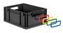 Eurobox ECO NextGen Cycle, Griffe offen, farbige ColorClips, Anthrazit, B/T/H 600x400x220 mm
