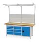 Werkbank | Kastenwerkbank 6 x Schublade 2 x Fl�gelt�r B/T/H 2500x750x859 mm