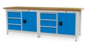 Werkbank | Kastenwerkbank 6 x Schublade 2 x Fl�gelt�r B/T/H 2500x750x859 mm