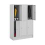 F�cherschrank mit Drehriegelverschluss, 3 Abteile, 6 F�cher, Abteilbreite 400 mm