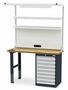 Reihenwerkbank inkl. Schubladenschrank + Aufbau 1500x600x960 mm