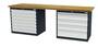 Reihenwerkbank inkl. 2 x Schubladenschrank 2500x600x860 mm