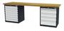 Reihenwerkbank inkl. 2 x Schubladenschrank 2500x600x860 mm