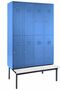Garderobenschrank + Sitzbank, 4 Abteile, Abteilbreite 300 mm