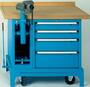 Mobile Werkbank Typ FMW 100/4, 4 Schubladen, Schraubstock, Kabelaufroller 