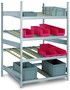 Durchlaufregal Tiefe 1200 mm, 4 Ebenen, Grundregal