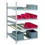 Durchlaufregal Anbau, 4 Ebenen H/B/T 200x1300x1200 mm