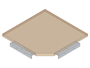 Arbeitsplatte Workraster | Eckplatte Spankern melamin B/T/H 494x494x40 mm