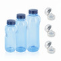 0,5 + 0,75 + 1 L Wasserflasche Tritan BPA frei + 3 x Trinkdeckel Flip Top Trinkflasche